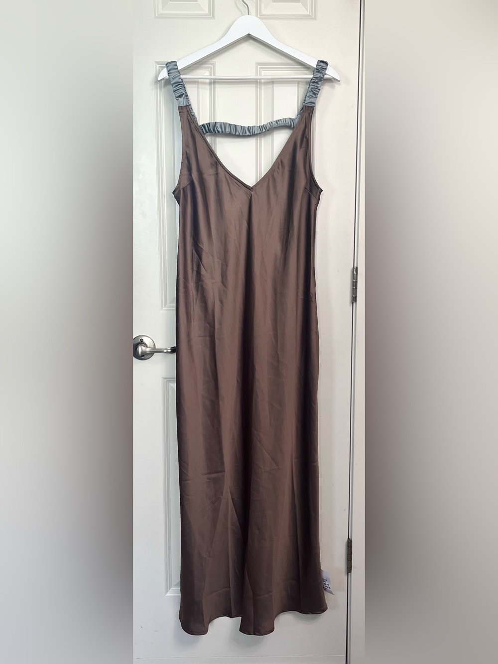 ASOS Design Tall Elasticated Back Satin Slip Midi Color Block Dress NWT